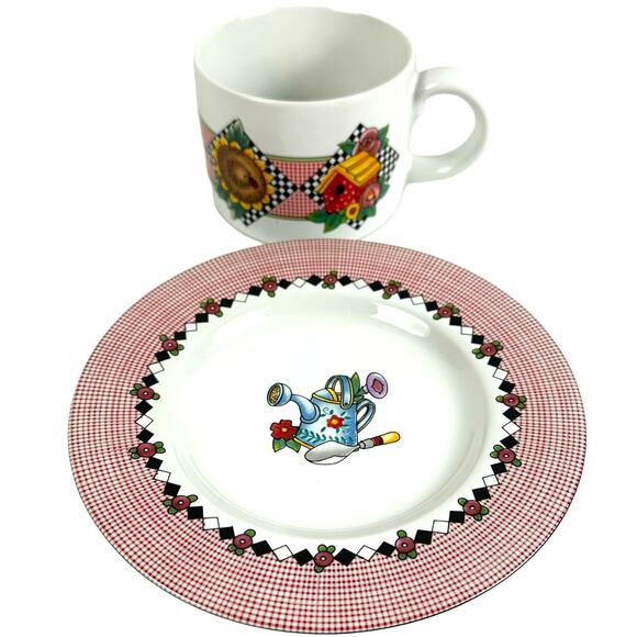 Sakura Mary Engelbreit 1994 Garden Time 5-PC Place Setting-Excellent Condition! - Picture 7 of 10